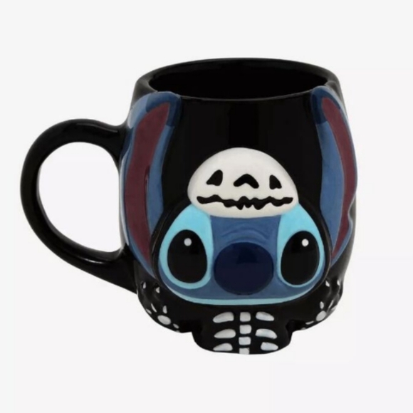 🆕 Official Disney Spooky Skeleton Outfit Cute Stitch Mug, New - Picture 1 of 7